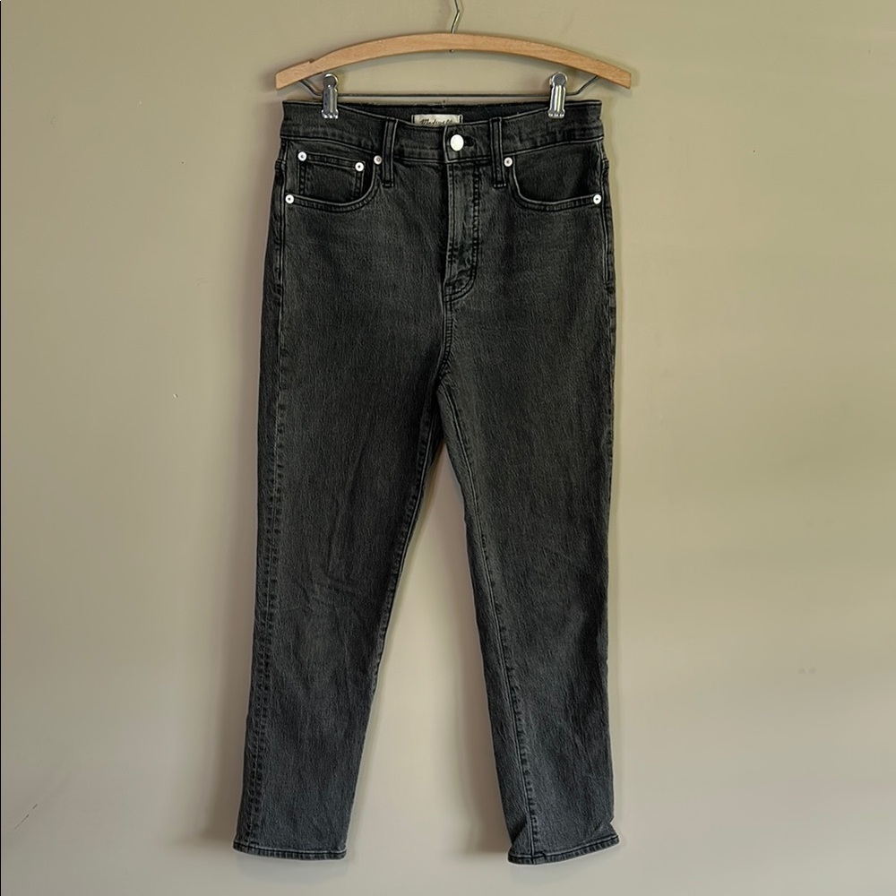 Madewell The Perfect Vintage Jeans Dark Wash Grey Denim High Waisted Jeans
